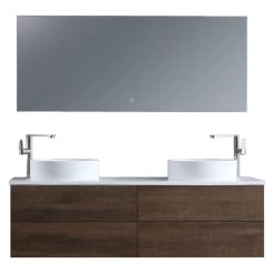 StoneArt Badmöbel-Set Brugge BU-1601pro-6 Eiche Dunkel 160x50 -Badmöbel Store bg14424 5cof4r2omo1f84