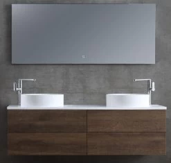 StoneArt Badmöbel-Set Brugge BU-1601pro-6 Eiche Dunkel 160x50 -Badmöbel Store bg14424 7h1rjvgx16fnea