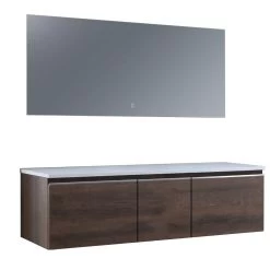 StoneArt Badmöbel-Set Milano ME-1600pro Eiche Dunkel 160x45
