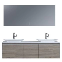 StoneArt Badmöbel-Set Milano ME-1600pro-1 Eiche Hell 160x45 -Badmöbel Store bg14433 5qjwdymcn1dxm1