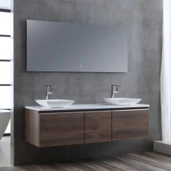 StoneArt Badmöbel-Set Milano ME-1600pro-2 Eiche Dunkel 160x45 -Badmöbel Store bg14436 3eiu7emvwps33a