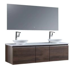 StoneArt Badmöbel-Set Milano ME-1600pro-4 Eiche Dunkel 160x45