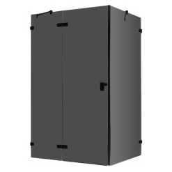 AWT Duschabtrennung LAS1500-B Schwarz 150x90 Links