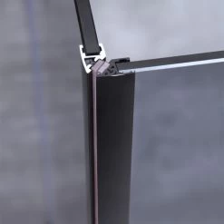 AWT Duschabtrennung LAS1500-B Schwarz 150x90 Links -Badmöbel Store bg14508 72468dpwah0btndgw4