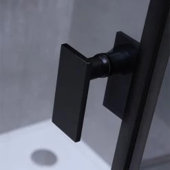 AWT Duschabtrennung LAR1001-B Schwarz 100x100 -Badmöbel Store bg14510 524703eqspwo3lcn4r