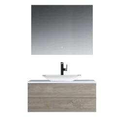 StoneArt Badmöbel-Set Brugge BU-1001pro-1 Eiche Hell 100x50 -Badmöbel Store bg14516 5fikpksuqvmoll