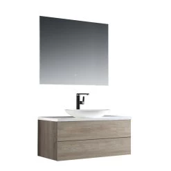 StoneArt Badmöbel-Set Brugge BU-1001pro-3 Eiche Hell 100x50