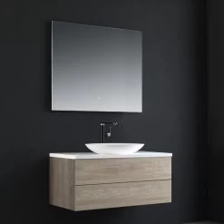 StoneArt Badmöbel-Set Brugge BU-1001pro-3 Eiche Hell 100x50 -Badmöbel Store bg14528 3wuarqoybbdkhs