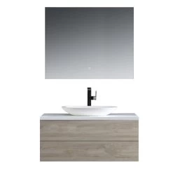 StoneArt Badmöbel-Set Brugge BU-1001pro-3 Eiche Hell 100x50 -Badmöbel Store bg14528 5etb2vb2z10wa3