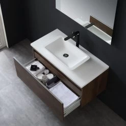 StoneArt Badmöbel-Set Milano ME-1000pro-1 Eiche Hell 100x45 -Badmöbel Store bg14549 6u4yg2b3pireb9