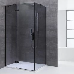 AWT Duschabtrennung LBS1505-B Schwarz 150x90 Links