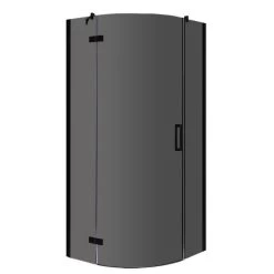 AWT Duschabtrennung LBR1006-B Schwarz 100x100 Links