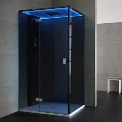 AWT Dampfdusche LD107F15 Schwarz 120x90 Links -Badmöbel Store bg14849 3