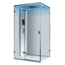 AWT Dampfdusche LD107F15 Weiß Glänzend 120x90 Links