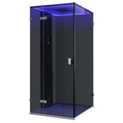 AWT Dampfdusche LD108F15 Schwarz 90x90 Links