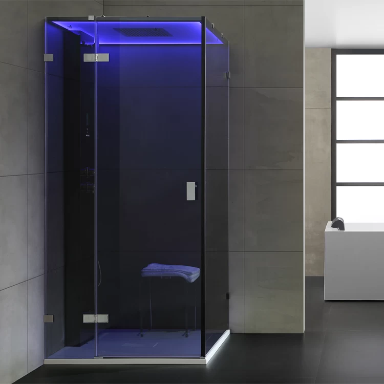 AWT Dampfdusche LD108F15 Schwarz 90x90 Links 2 AWT Dampfdusche LD108F15 Schwarz 90x90 Links – Bild 2