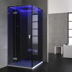 AWT Dampfdusche LD108F15 Schwarz 90x90 Links 9 AWT Dampfdusche LD108F15 Schwarz 90x90 Links -Badmöbel Store bg14894 3