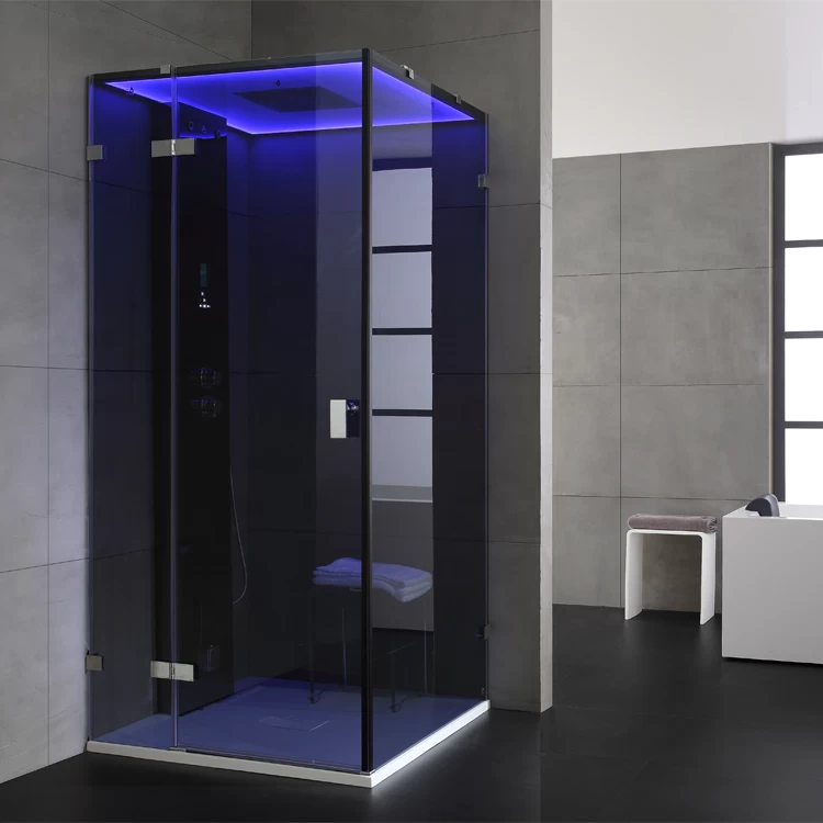 AWT Dampfdusche LD108F15 Schwarz 90x90 Links 3 AWT Dampfdusche LD108F15 Schwarz 90x90 Links – Bild 3