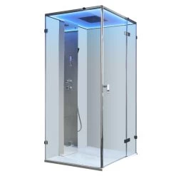 AWT Dampfdusche LD106F15 Silber 100x100 Rechts