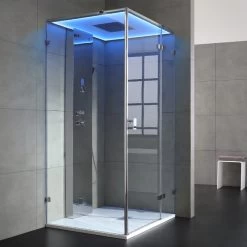 AWT Dampfdusche LD106F15 Silber 100x100 Rechts -Badmöbel Store bg14896 3