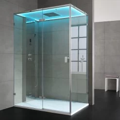 AWT Dampfdusche LD111F15 Silber 150x90 Links -Badmöbel Store bg14908 3