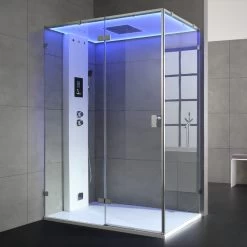 AWT Dampfdusche LD111F15 Weiß Glänzend 150x90 Links -Badmöbel Store bg14910 3