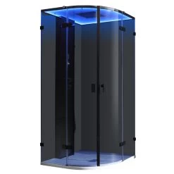 AWT Dampfdusche LD110F15 Schwarz 90x90