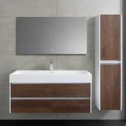 StoneArt Badmöbel-Set Mailand ML-1000 Eiche Dunkel 100x48 -Badmöbel Store bg14963 3qddba3mn5g8gg