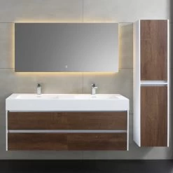 StoneArt Badmöbel-Set Mailand ML-1400 Eiche Dunkel 140x48 -Badmöbel Store bg14969 34mpcmddoyi6sz