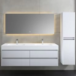 StoneArt Badmöbel-Set Mailand ML-1600 Weiß Glänzend 160x48 -Badmöbel Store bg14970 3vtsk7vtvauts2