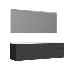 StoneArt Badmöbel-Set Venice VE-1800pro Dunkelgrau 180x52