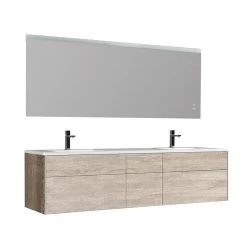 StoneArt Badmöbel-Set Venice VE-2000-II Eiche Hell 200x52