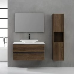 StoneArt Badmöbel-Set Monte Carlo MC-1000pro-1 Eiche Dunkel 100x52 -Badmöbel Store bg15732 3m36dw9fxlgaae