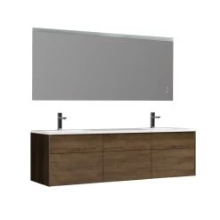 StoneArt Badmöbel-Set Venice VE-1800-II Eiche Dunkel 180x52