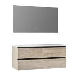 StoneArt Badmöbel-Set Monte Carlo MC-1200pro Eiche Hell 120x52