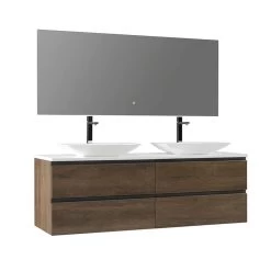 StoneArt Badmöbel-Set Monte Carlo MC-1600pro-1 Eiche Dunkel 160x52