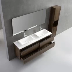 StoneArt Badmöbel-Set Monte Carlo MC-1600pro-1 Eiche Dunkel 160x52 -Badmöbel Store bg15822 4vgwsslx9aoh91