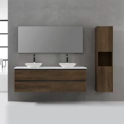 StoneArt Badmöbel-Set Monte Carlo MC-1600pro-2 Eiche Hell 160x52 -Badmöbel Store bg15826 30olazouatn1qz