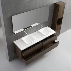 StoneArt Badmöbel-Set Monte Carlo MC-1600pro-2 Eiche Hell 160x52 -Badmöbel Store bg15826 47b3ugfrtg9dt3