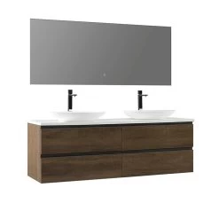 StoneArt Badmöbel-Set Monte Carlo MC-1600pro-3 Eiche Dunkel 160x52