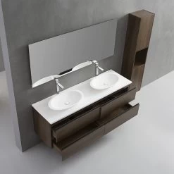 StoneArt Badmöbel-Set Monte Carlo MC-1600pro-3 Eiche Dunkel 160x52 -Badmöbel Store bg15828 4vbykwc5gqnuw5