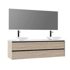 StoneArt Badmöbel-Set Monte Carlo MC-1800pro-2 Eiche Hell 180x52