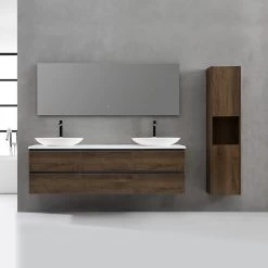 StoneArt Badmöbel-Set Monte Carlo MC-1800pro-3 Eiche Dunkel 180x52 -Badmöbel Store bg15881 3skwo4vjrmuirx