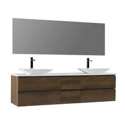 StoneArt Badmöbel-Set Monte Carlo MC-2000pro-1 Eiche Dunkel 200x52