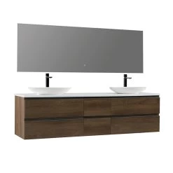 StoneArt Badmöbel-Set Monte Carlo MC-2000pro-3 Eiche Dunkel 200x52