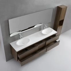 StoneArt Badmöbel-Set Monte Carlo MC-2000pro-3 Eiche Dunkel 200x52 -Badmöbel Store bg15934 4rvod8nwsmipww