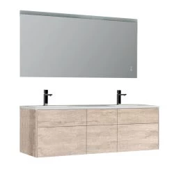 StoneArt Badmöbel-Set Venice VE-1610-II Eiche Hell 160x52