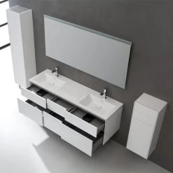 StoneArt Badmöbel-Set Venice VE-1610-II Eiche Hell 160x52 -Badmöbel Store bg16391 4snv4oyovn4rjo