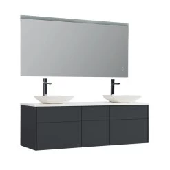 StoneArt Badmöbel-Set Venice VE-1610pro-2 Dunkelgrau 160x52