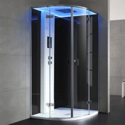 AWT Dampfdusche LD209F15 Schwarz 100x100 -Badmöbel Store bg16461 322pi7t9xfkt7z